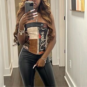 Jaded London Daytona Vegan Leather Corset Top